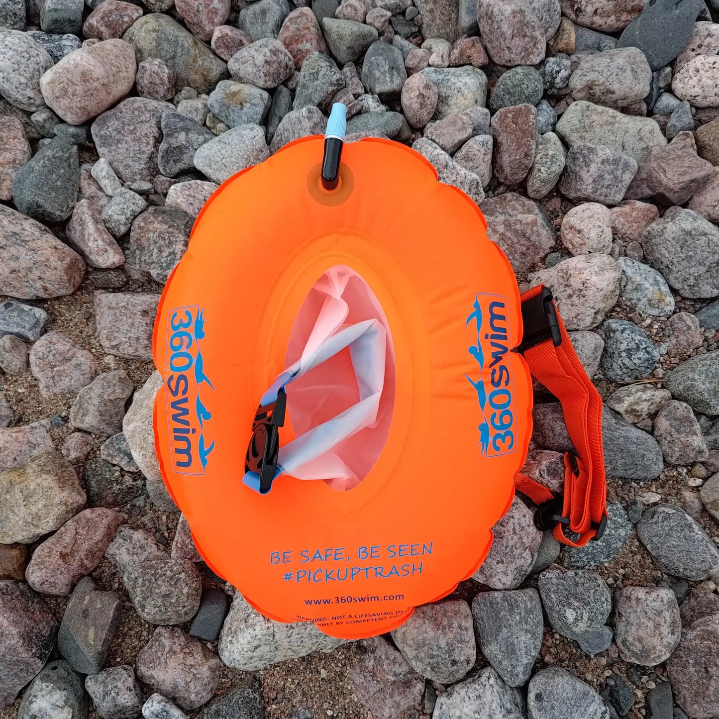 Grab Bag Donut Zwemboei oranje en opgeblazen