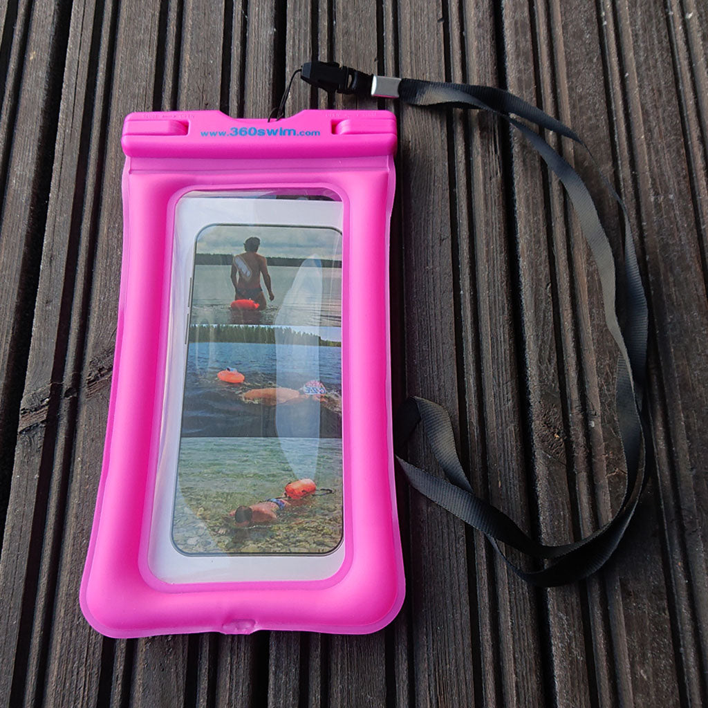 Funda de móvil rosa flotante