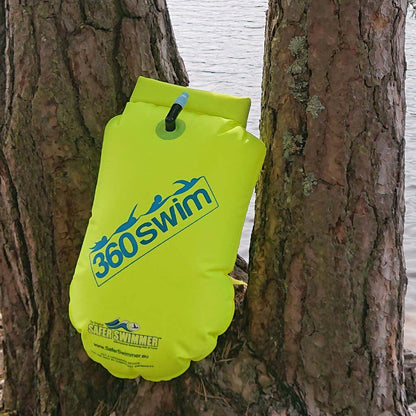 fluorescent green dry bag swim buoy