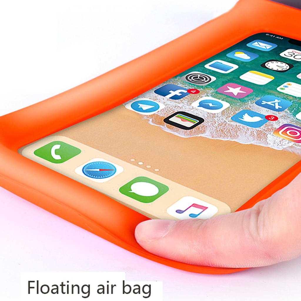 orange inflating phone case 