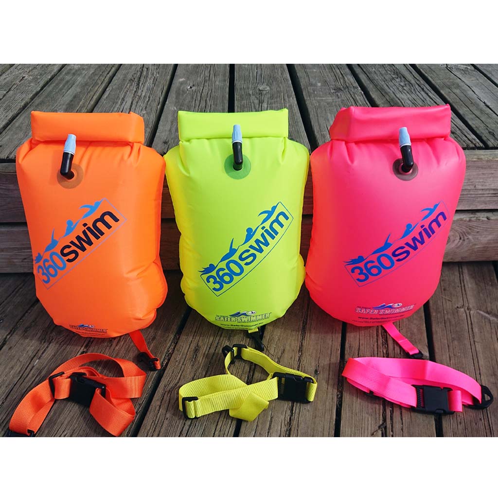 three ultra durable swim buoys